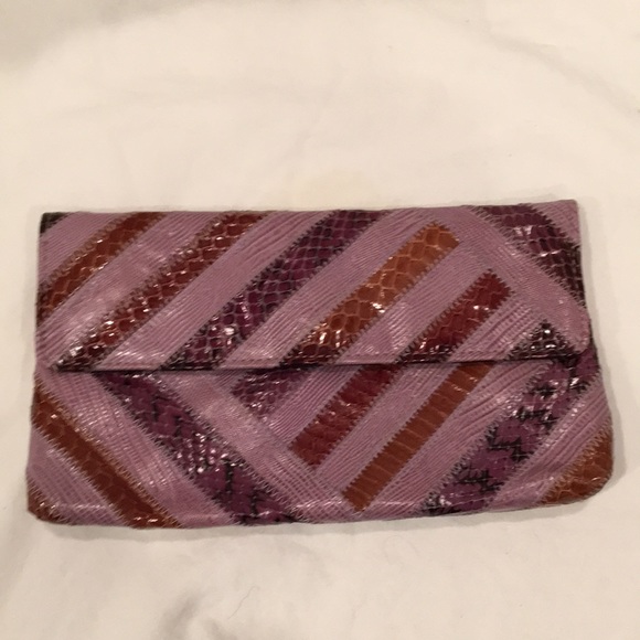 Vintage David Mehler for DAME purple snakeskin purse - Picture 1 of 5